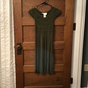 Army green stretchy dress